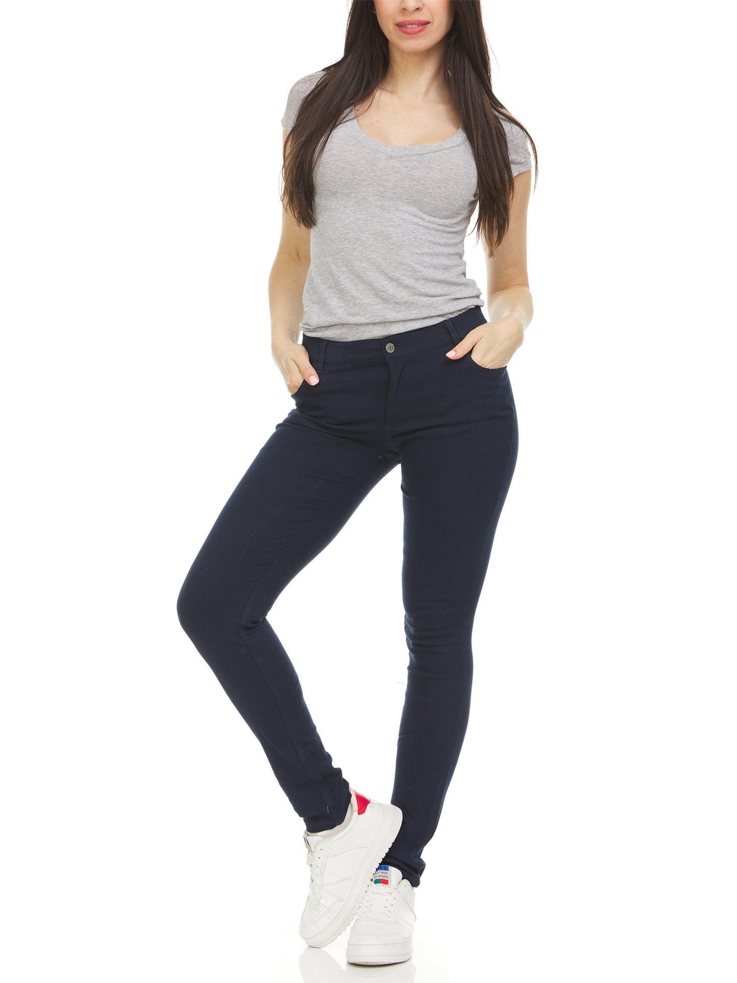 Women's Super Stretchy Skinny 5-Pocket Uniform Soft Chino Pants