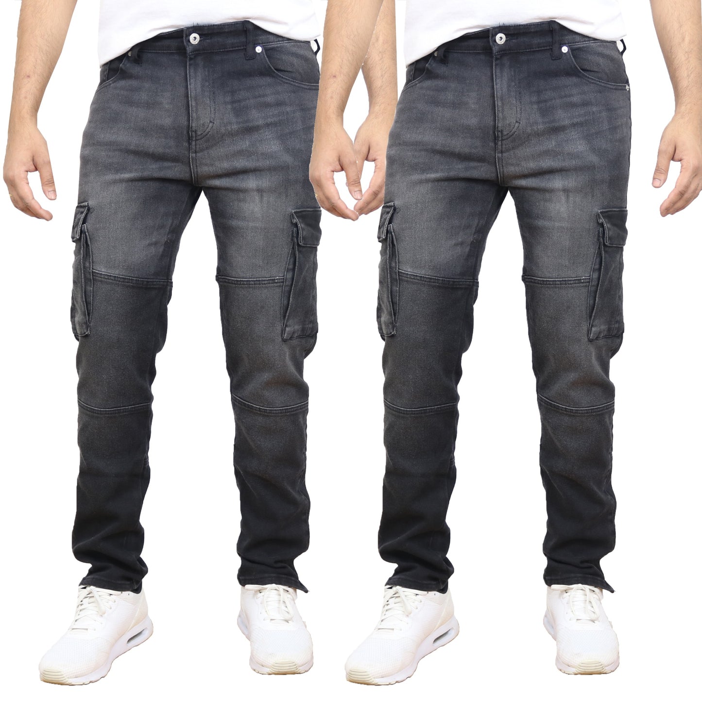 2-Pack Men's Modern Fit Stretch Cargo Pocket Flex Jeans