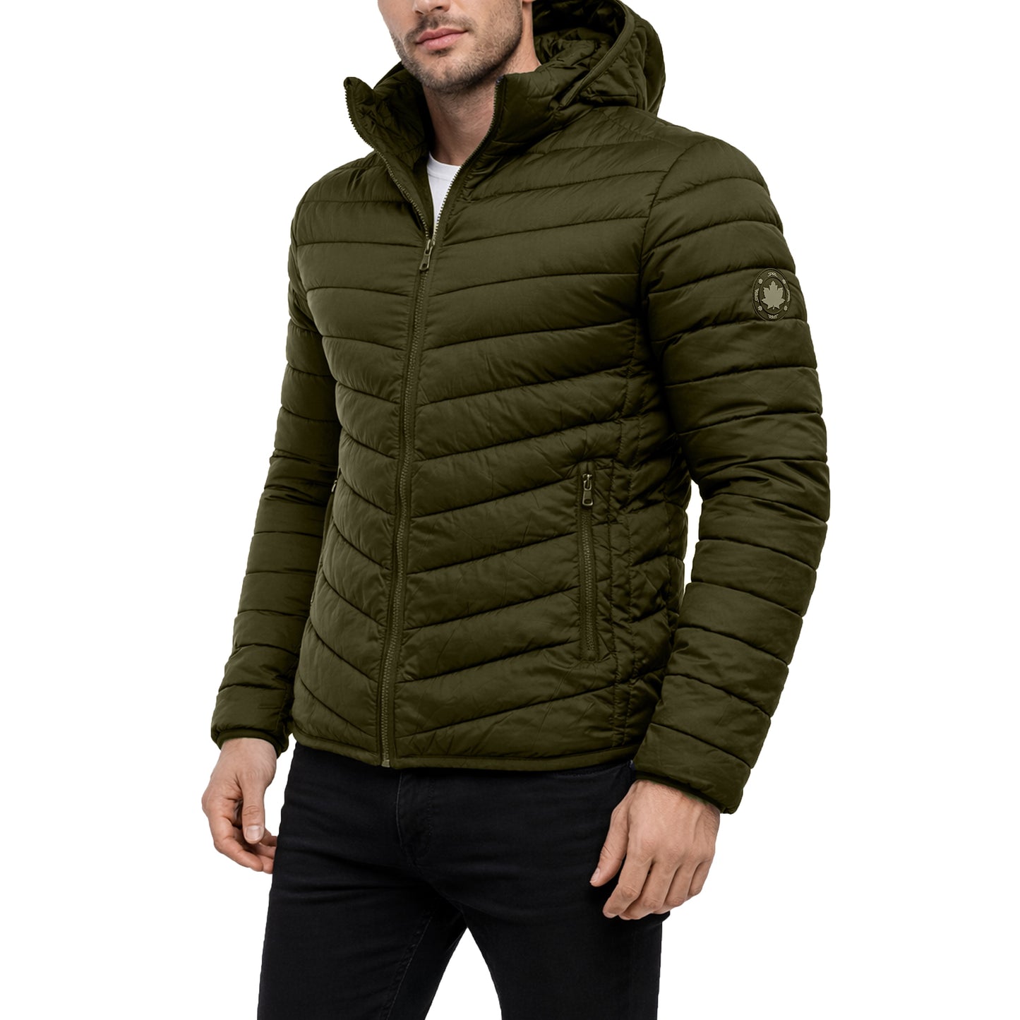 Mens Sherpa-Lined Hooded Puffer Jacket (Sizes, S to 2XL)