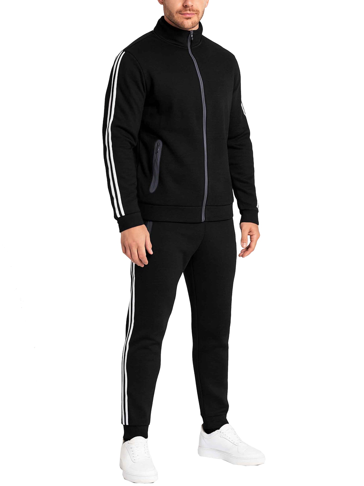 Men’s Tech Fleece Tracksuit Set Full Zip Hoodie and Jogger Pants 2 Piece Outfit (S-3XL)