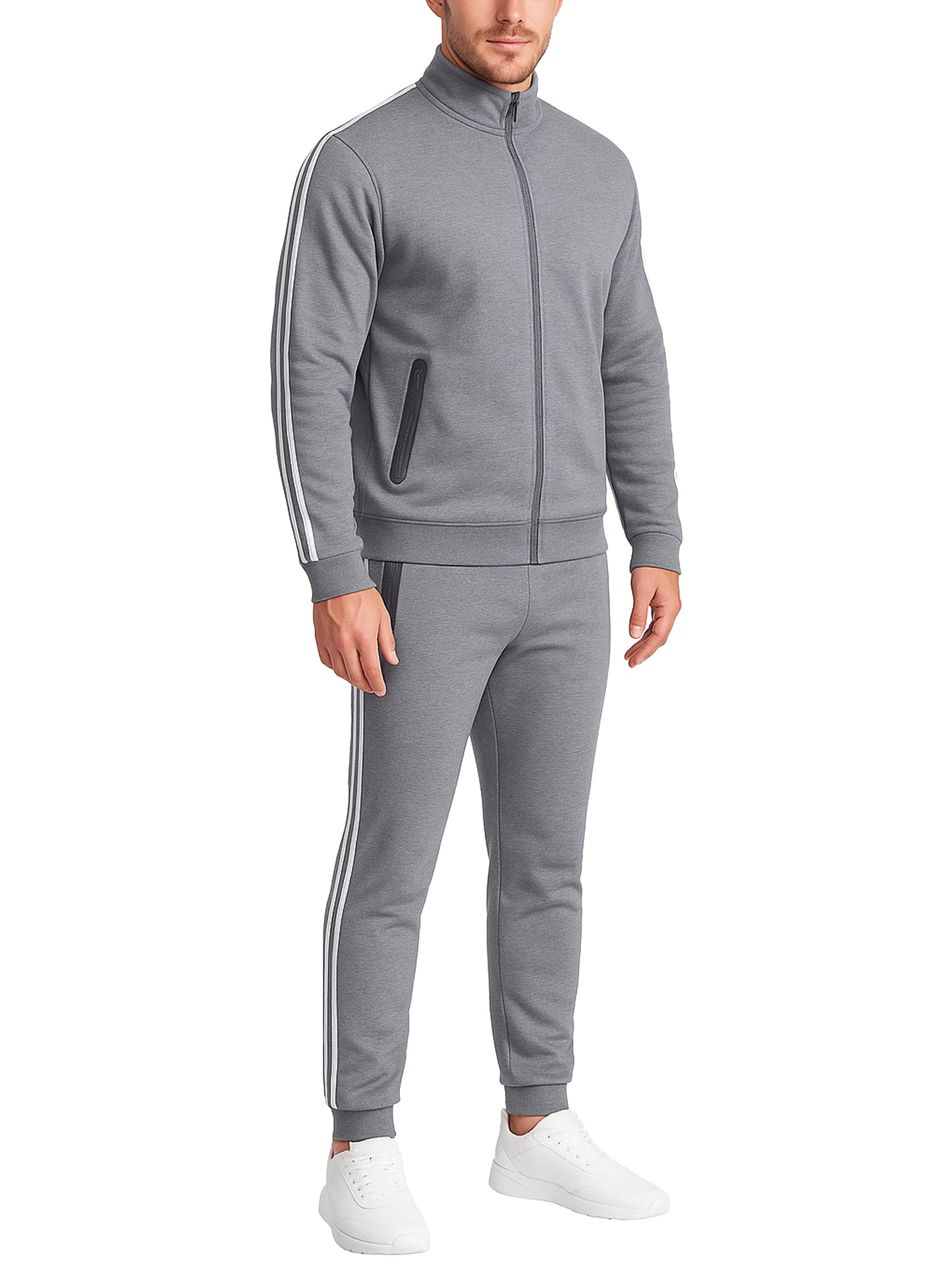 Men’s Tech Fleece Tracksuit Set Full Zip Hoodie and Jogger Pants 2 Piece Outfit (S-3XL)