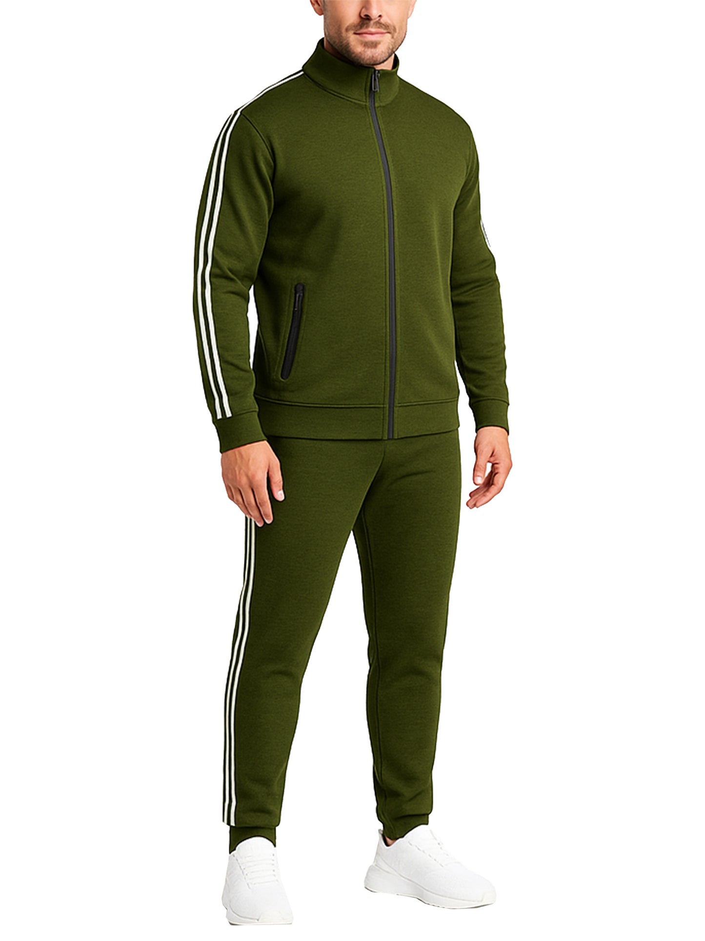 Men’s Tech Fleece Tracksuit Set Full Zip Hoodie and Jogger Pants 2 Piece Outfit (S-3XL)