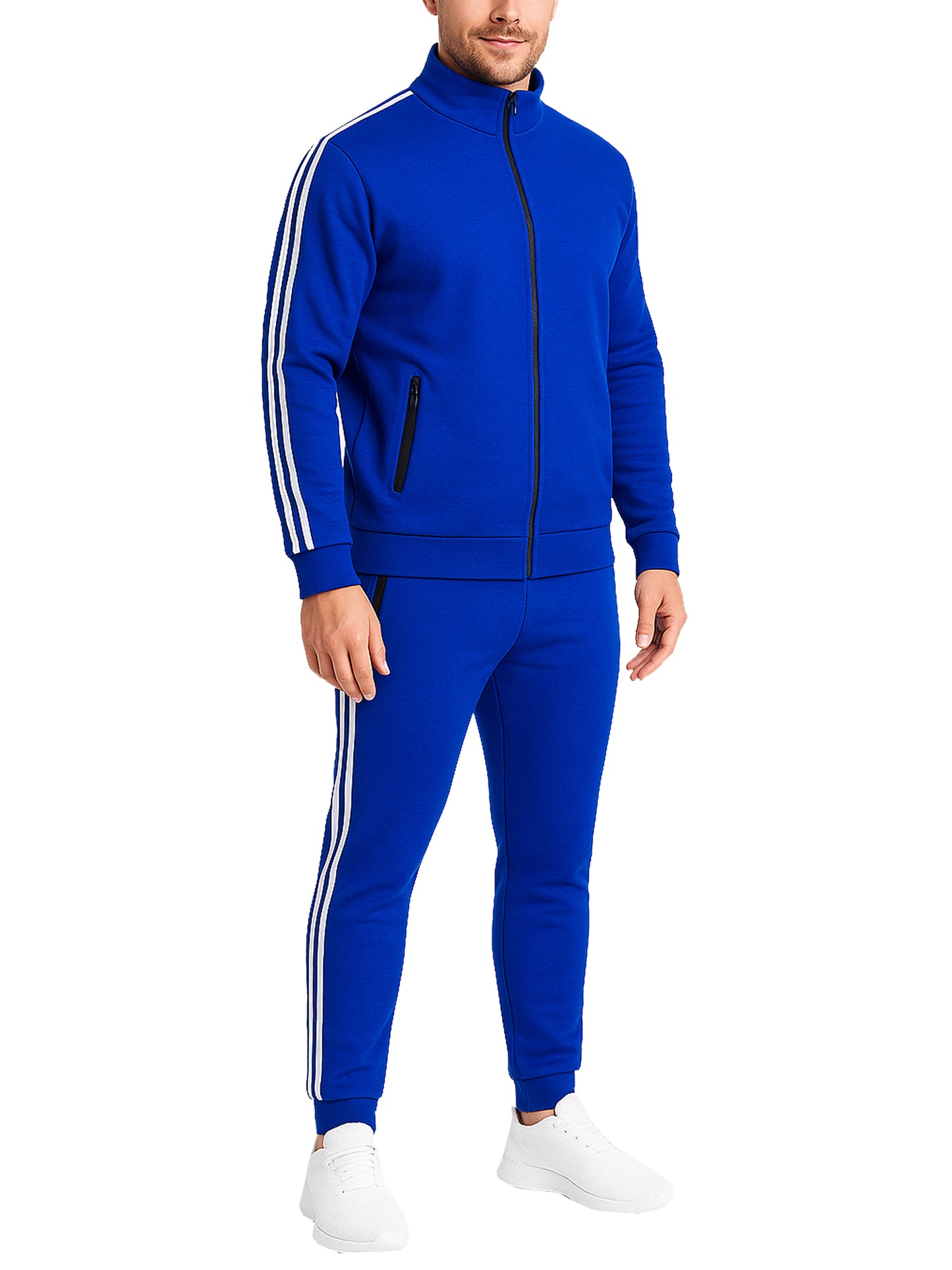 Men’s Tech Fleece Tracksuit Set Full Zip Hoodie and Jogger Pants 2 Piece Outfit (S-3XL)