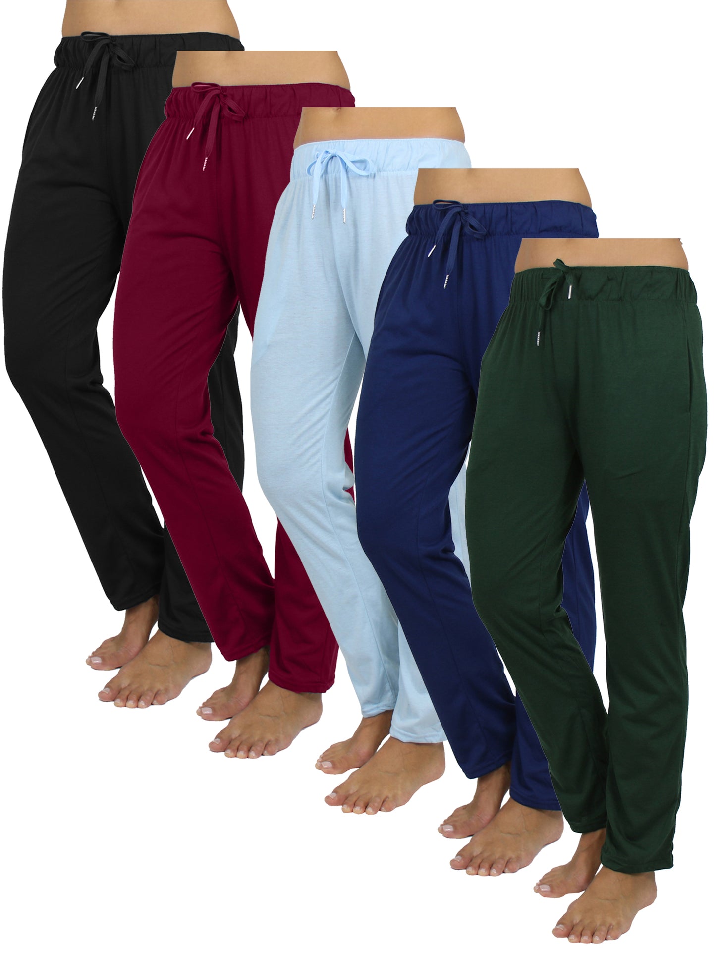 Women's 5-Pack Loose Fit Classic Lounge Pants (Sizes, S-3XL)
