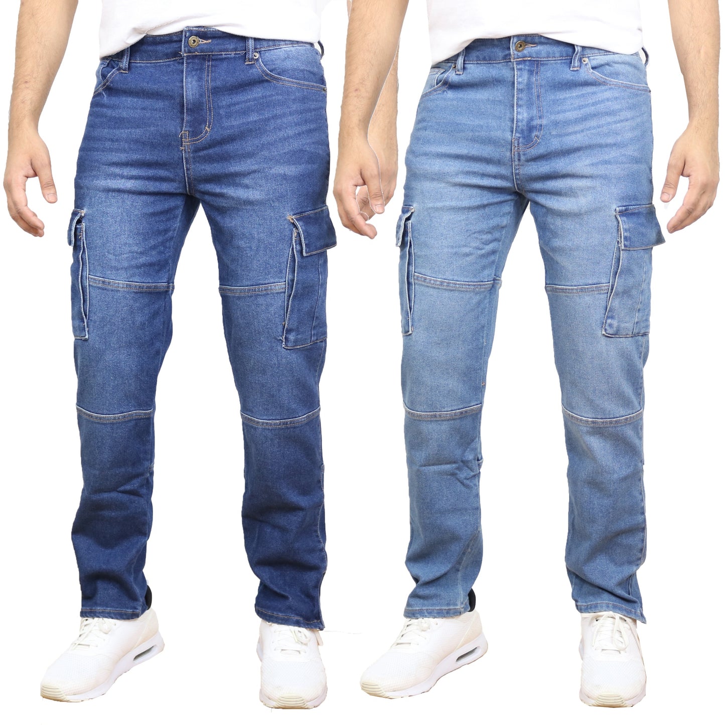 2-Pack Men's Modern Fit Stretch Cargo Pocket Flex Jeans