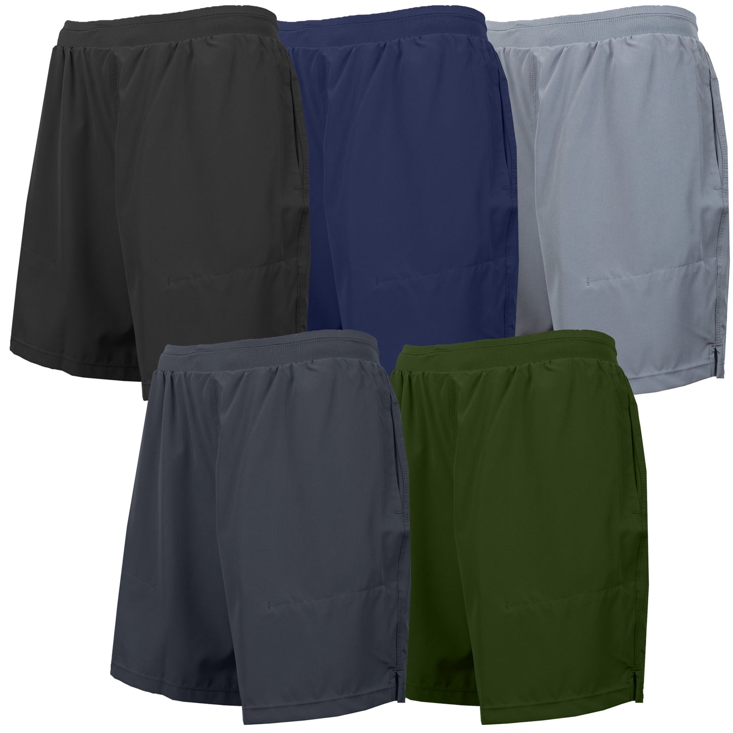 3-Pack Men's 2 in 1 Stretch Active Quick Dry Gym Running Shorts With Liner