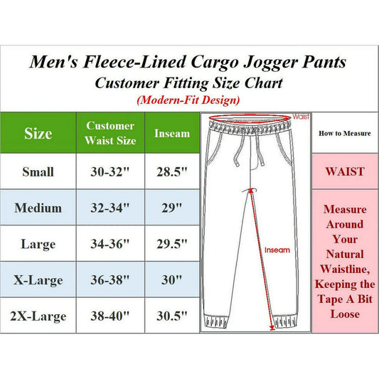 3-Pack Men's Slim Fit Fleece Jogger Sweatpants with Velcro Cargo Pockets (S-2XL)