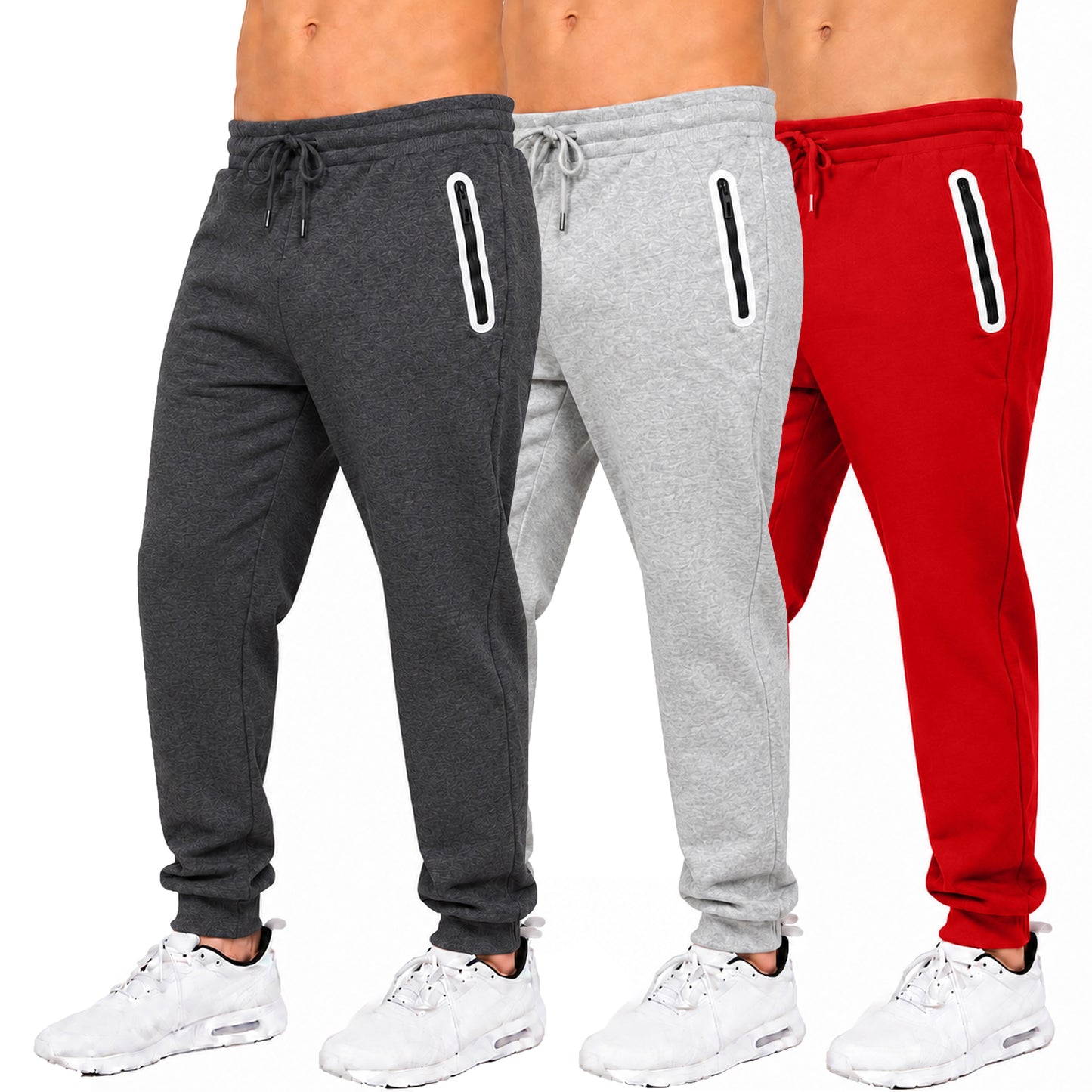 3-Pack Men's Fleece-Lined Jogger With Heat Seal Zipper Side Pockets