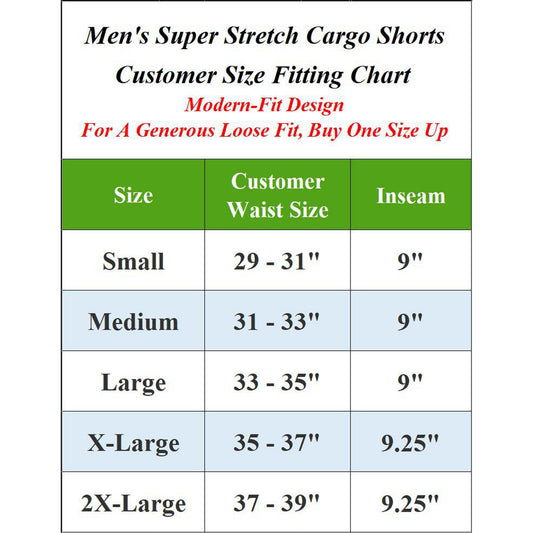 3-Pack Men’s Flex Cargo Shorts with Elastic Waistband and Drawstring – Comfortable Fit with 6 Pockets and Stretch Fabric (S-2XL)
