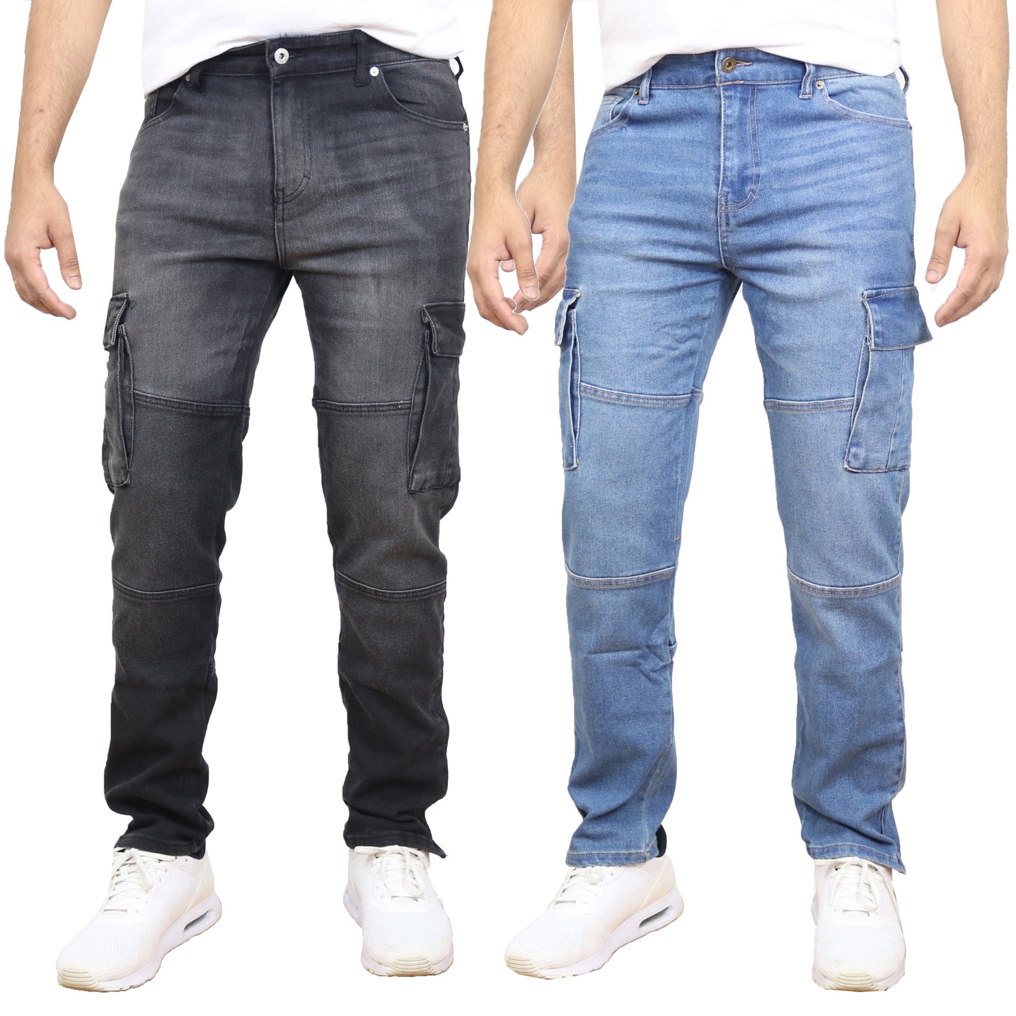 2-Pack Men's Modern Fit Stretch Cargo Pocket Flex Jeans