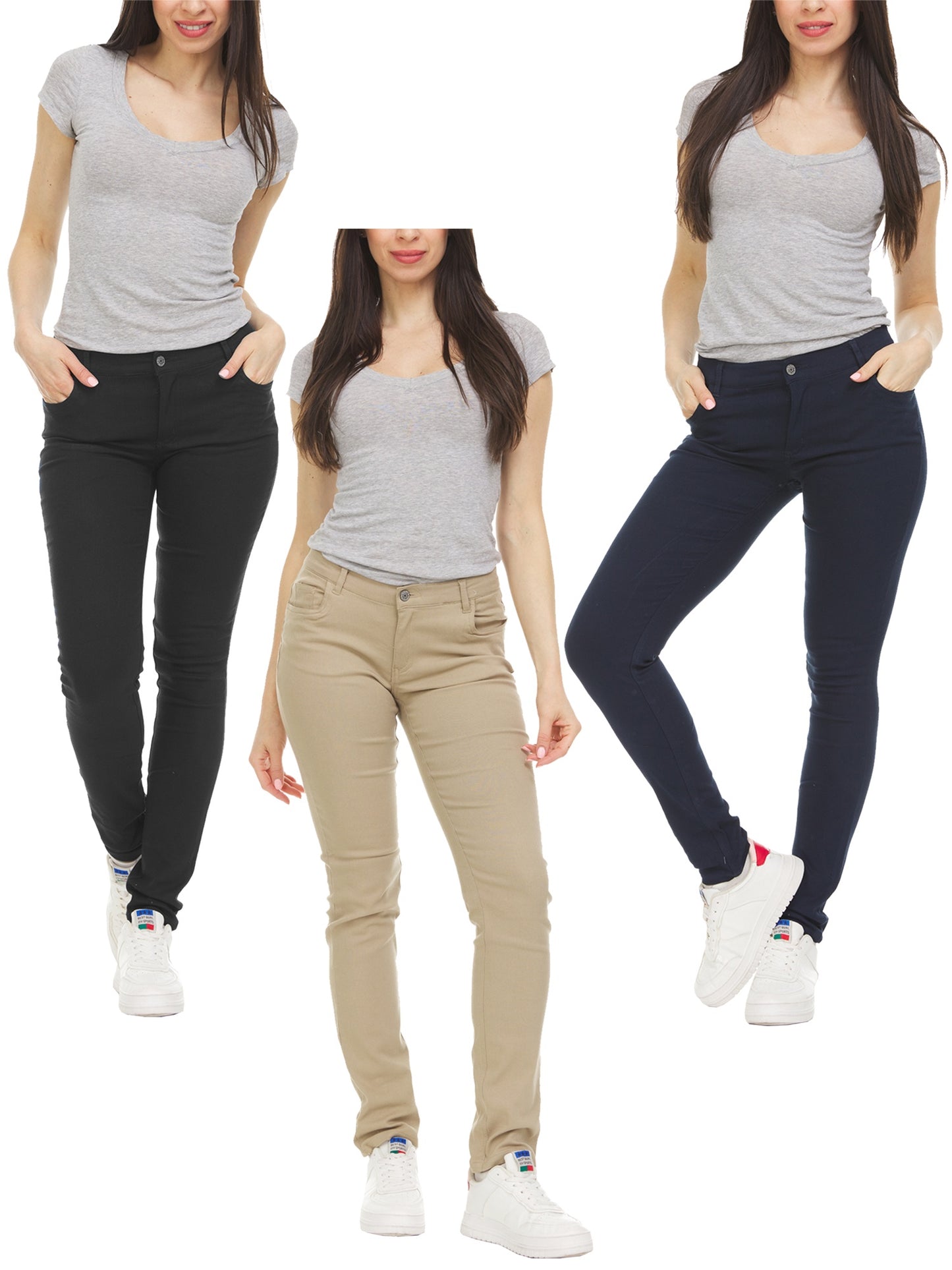 Women's Super Stretchy Skinny 5-Pocket Uniform Soft Chino Pants