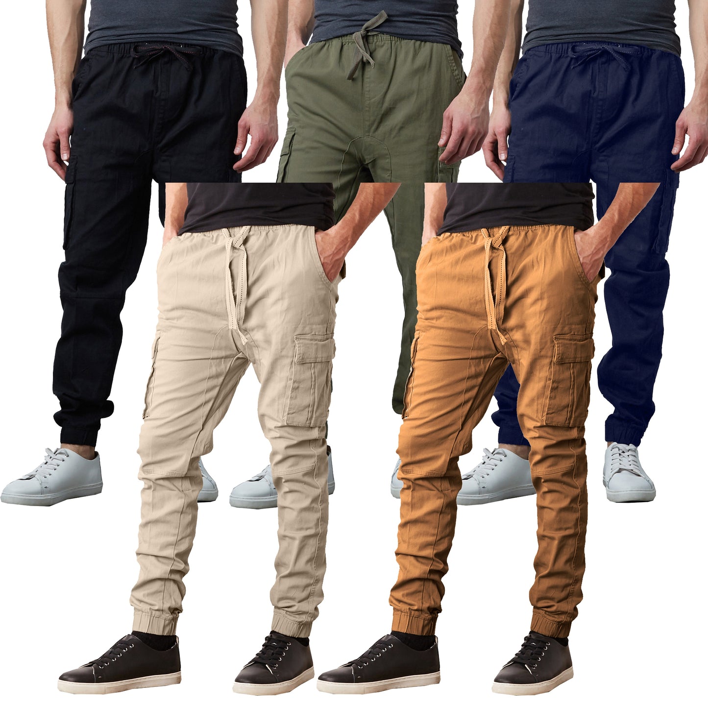 Men's Super Flex Stretch Cargo Jogger Pants (Sizes S-2XL)