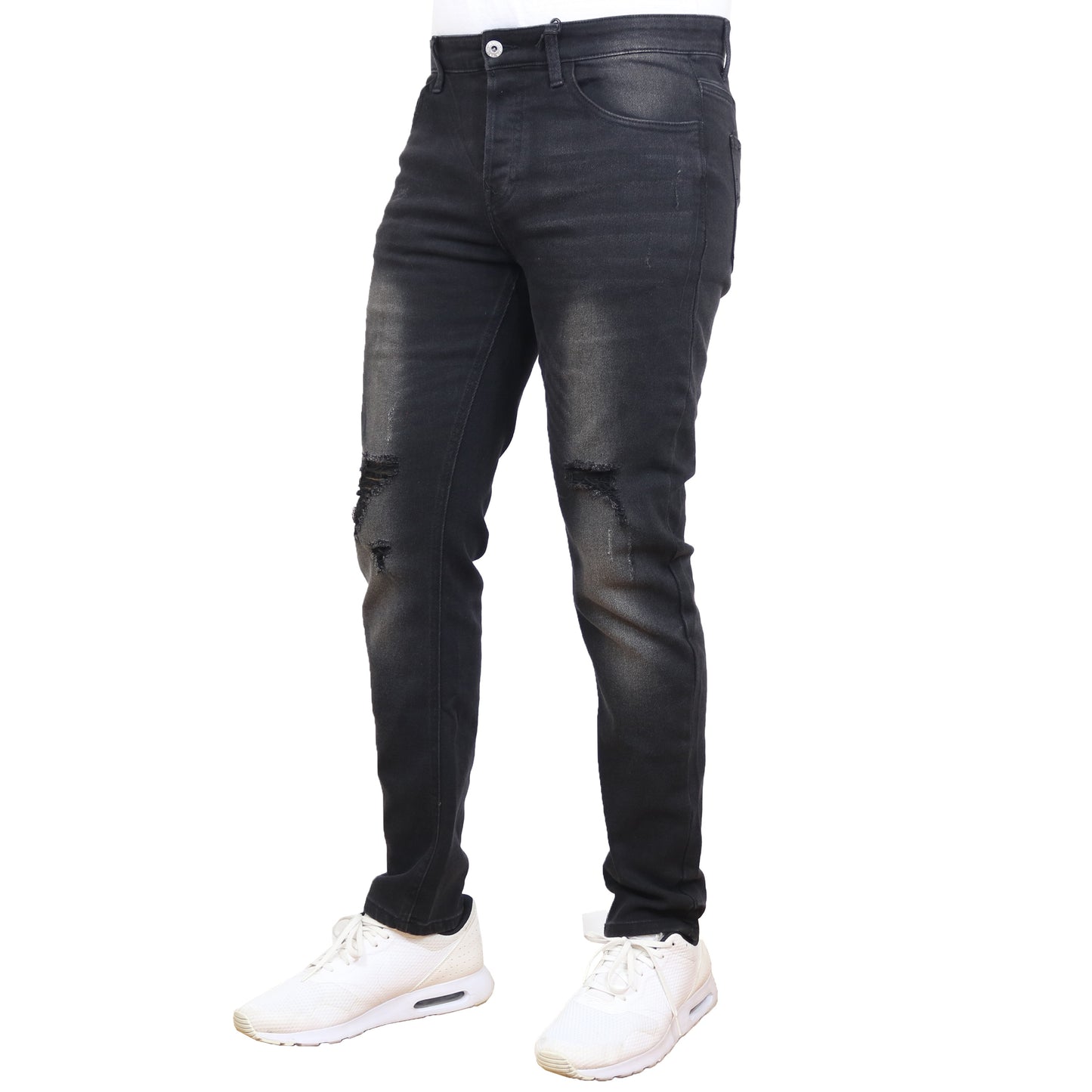 Men's Stretch Ripped Jeans - Authentic Denim Look with Flexibility & Comfort (Sizes: 30-42)