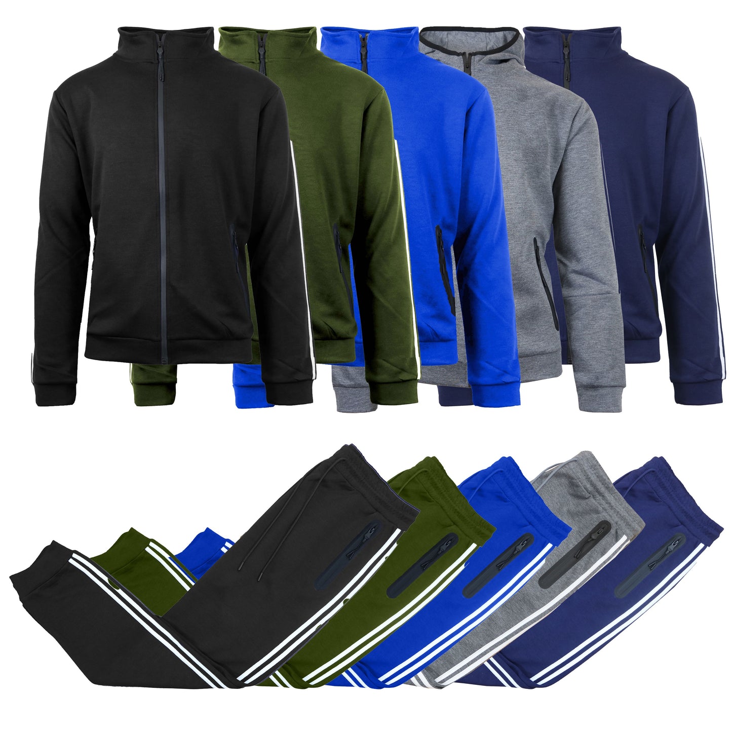 Men’s Tech Fleece Tracksuit Set Full Zip Hoodie and Jogger Pants 2 Piece Outfit (S-3XL)