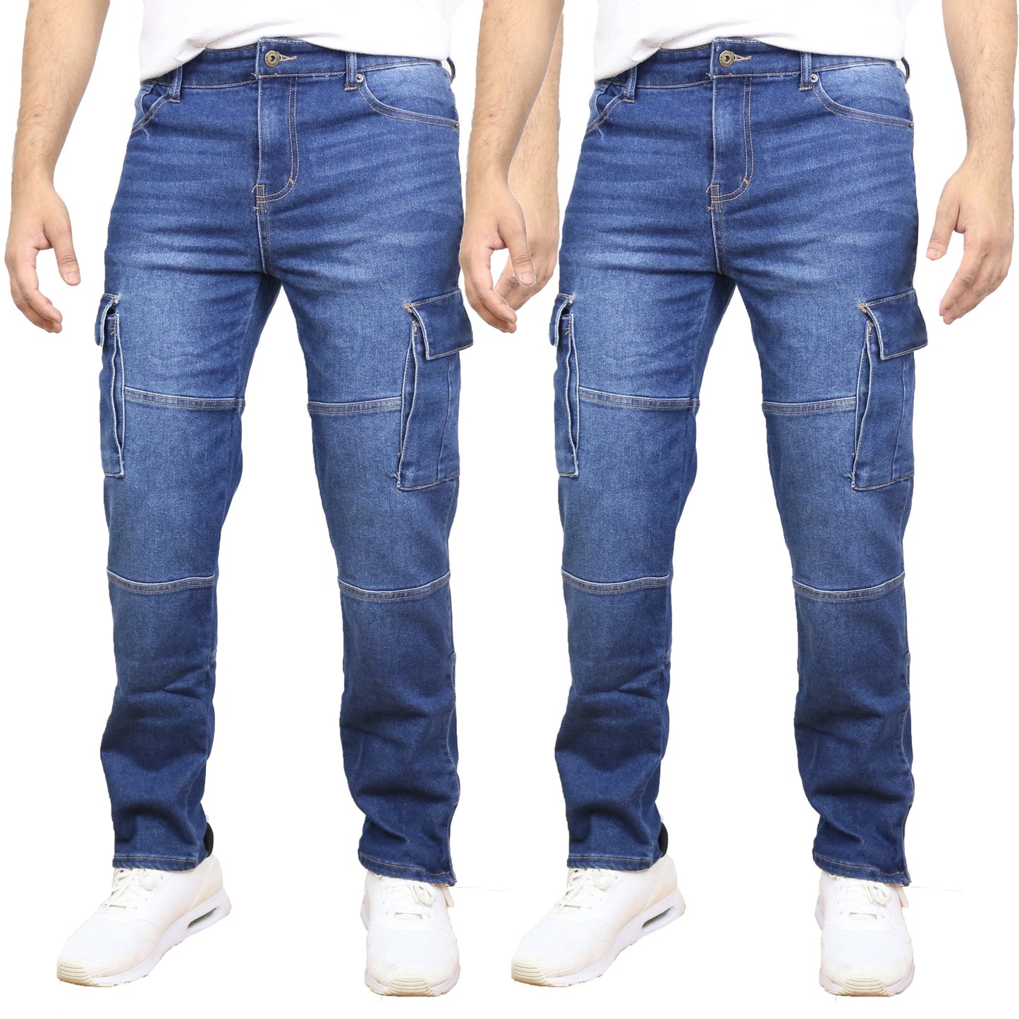 2-Pack Men's Modern Fit Stretch Cargo Pocket Flex Jeans