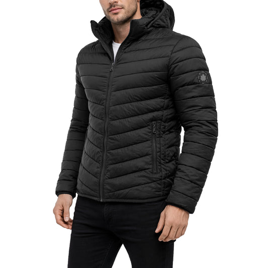 Mens Sherpa-Lined Hooded Puffer Jacket (Sizes, S to 2XL)