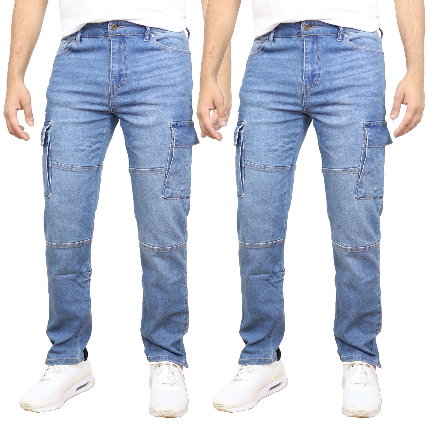 2-Pack Men's Modern Fit Stretch Cargo Pocket Flex Jeans