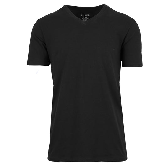 Men's Short Sleeve V-Neck Cotton - Stretch Tees