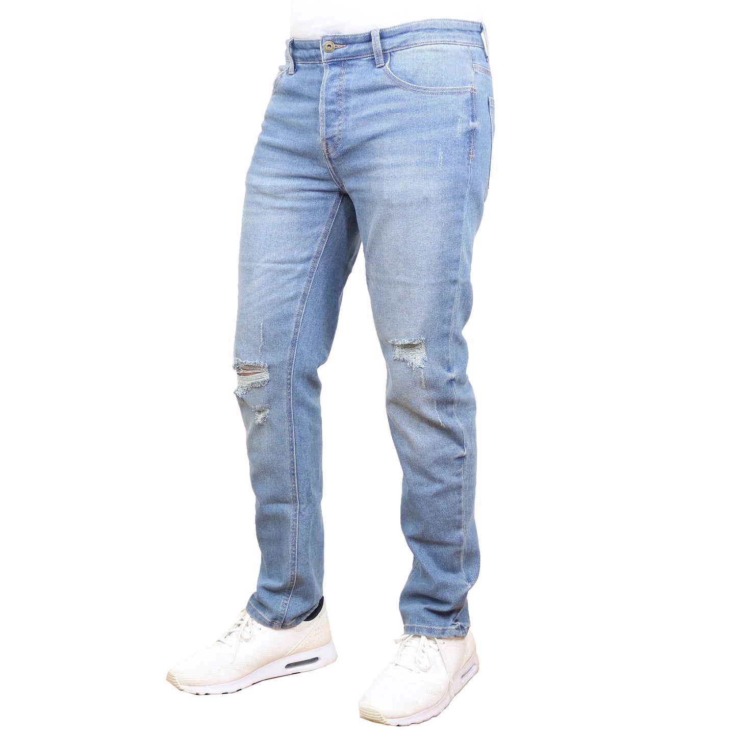 Men's Stretch Ripped Jeans - Authentic Denim Look with Flexibility & Comfort (Sizes: 30-42)
