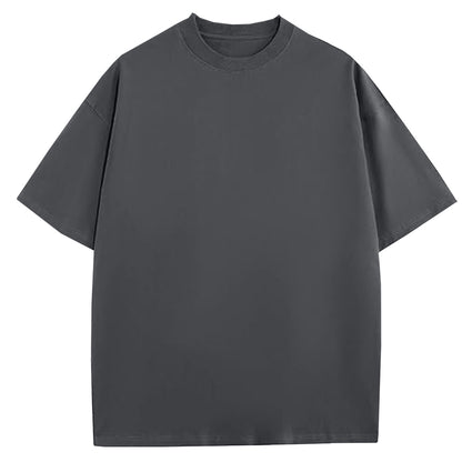 Men's Oversized Heavyweight Cotton Crew Neck Short Sleeve Tshirts Loose Fit Tops (S-3XL)