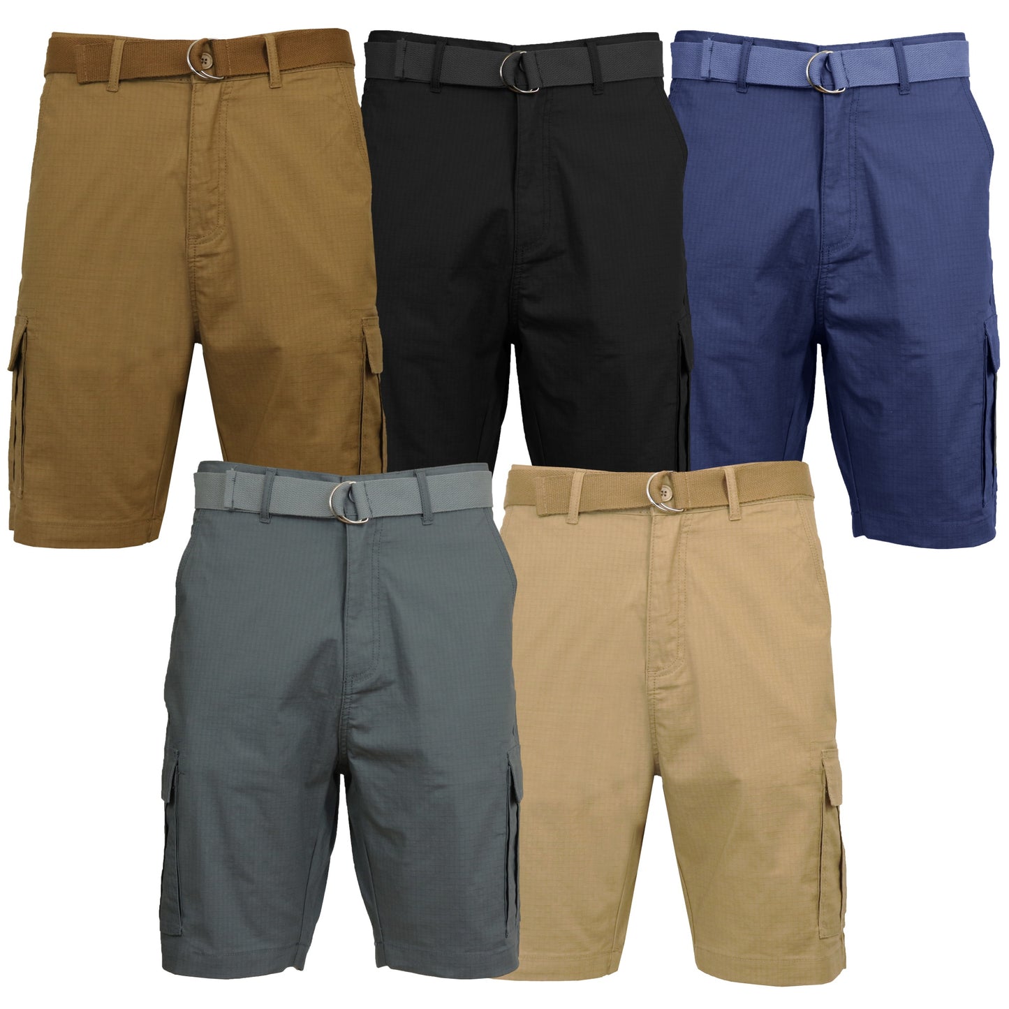Men's Cotton Stretch Ripstop Cargo Shorts With Belt (Size - 32-42)