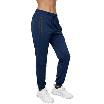 Women's Loose Fit Performance Tech Joggers Sweatpants With Heat Seal Zipper Side Pockets (Sizes: S-2XL)