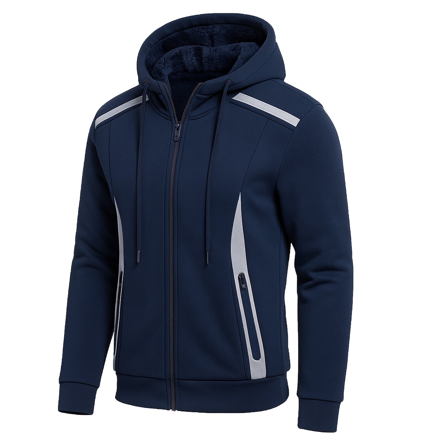 Men's Heavyweight Sherpa Fleece-Lined Full Zip Classic Tech Hoodie