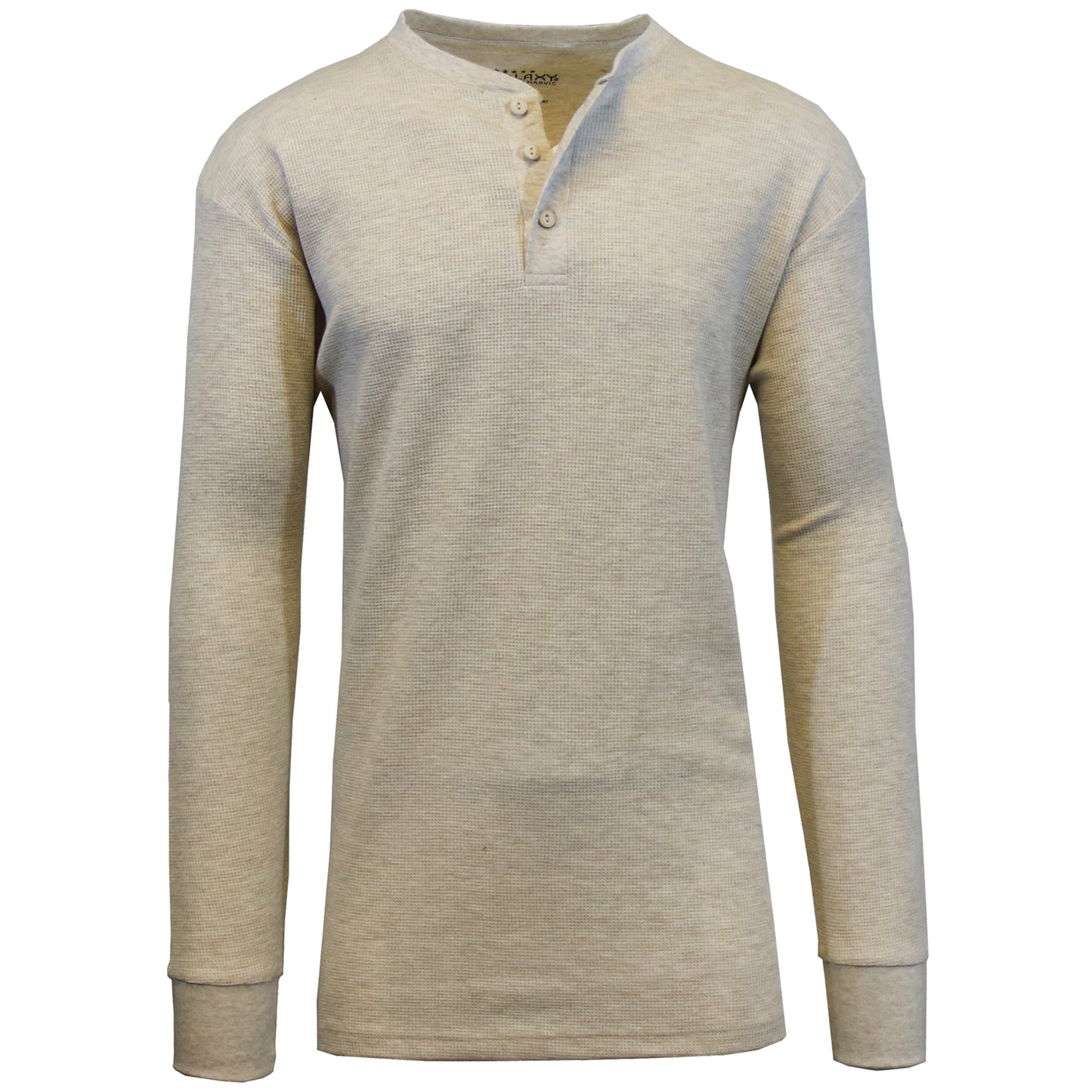 Mens Long Sleeve Henley Thermal Tee (S-3XL)