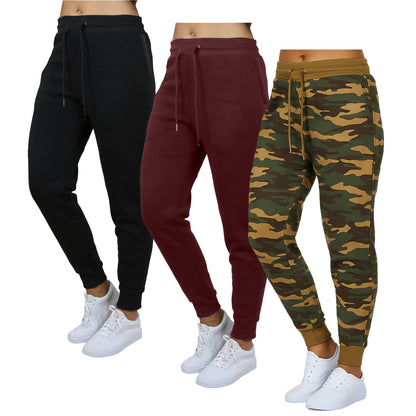 3-Pack Women's Loose Fit Fleece Jogger Sweatpants (S-3XL)