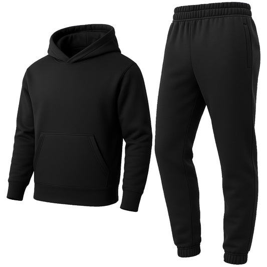 Men’s Heavyweight Soft Fleece Cotton Blend Pullover Hoodie & Sweatpants Jogging Set (S-2XL)