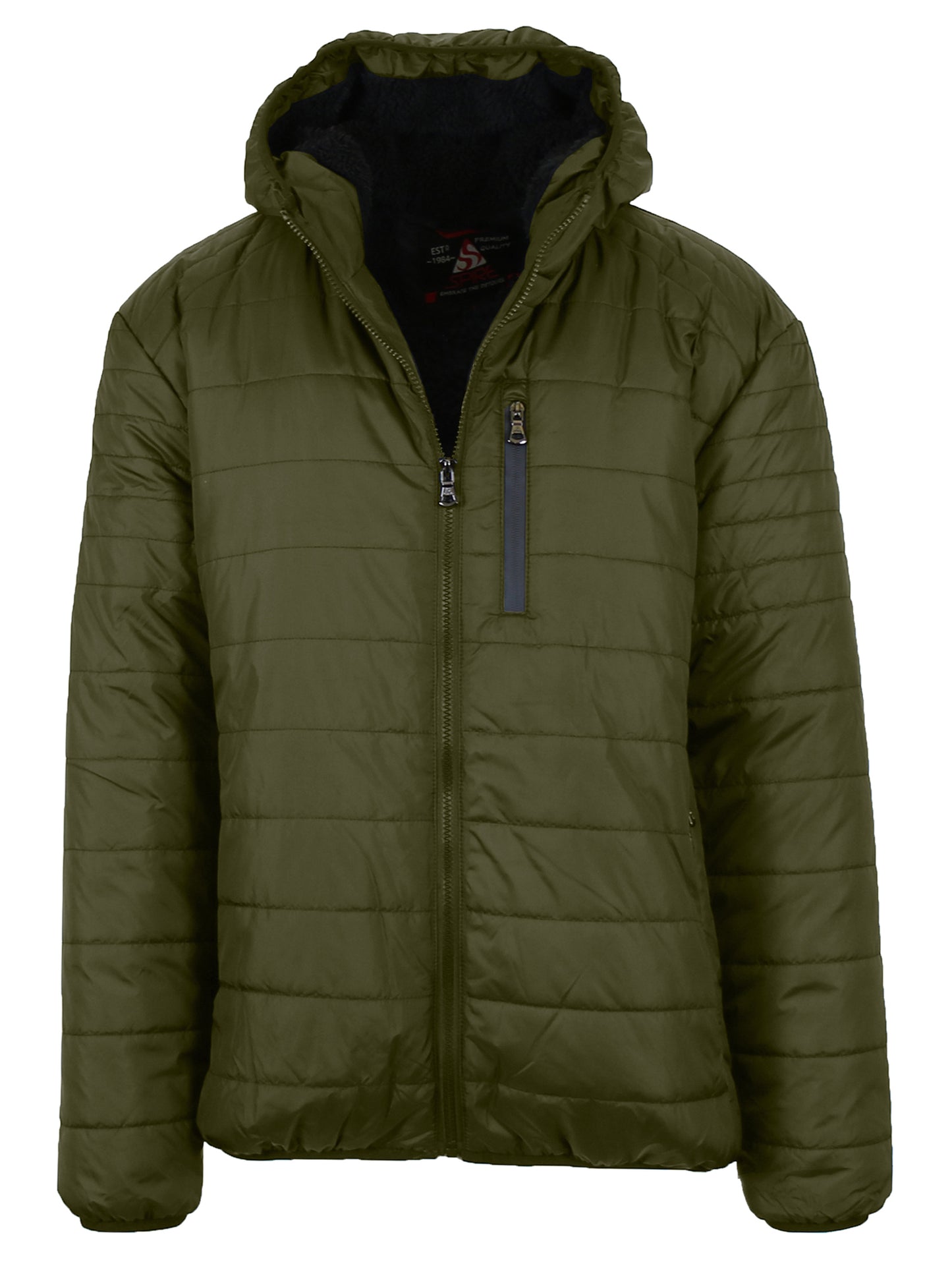 Mens Sherpa-Lined Hooded Puffer Jacket (Sizes, S to 2XL)