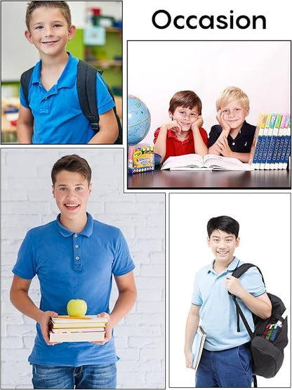 5-Pack Boys' Classic School Uniform Polo Shirt – Breathable, Soft Cotton Blend, Tagless & Fade-Resistant (4-20)