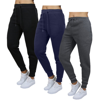 3-Pack Women's Loose Fit Fleece Jogger Sweatpants (S-3XL)