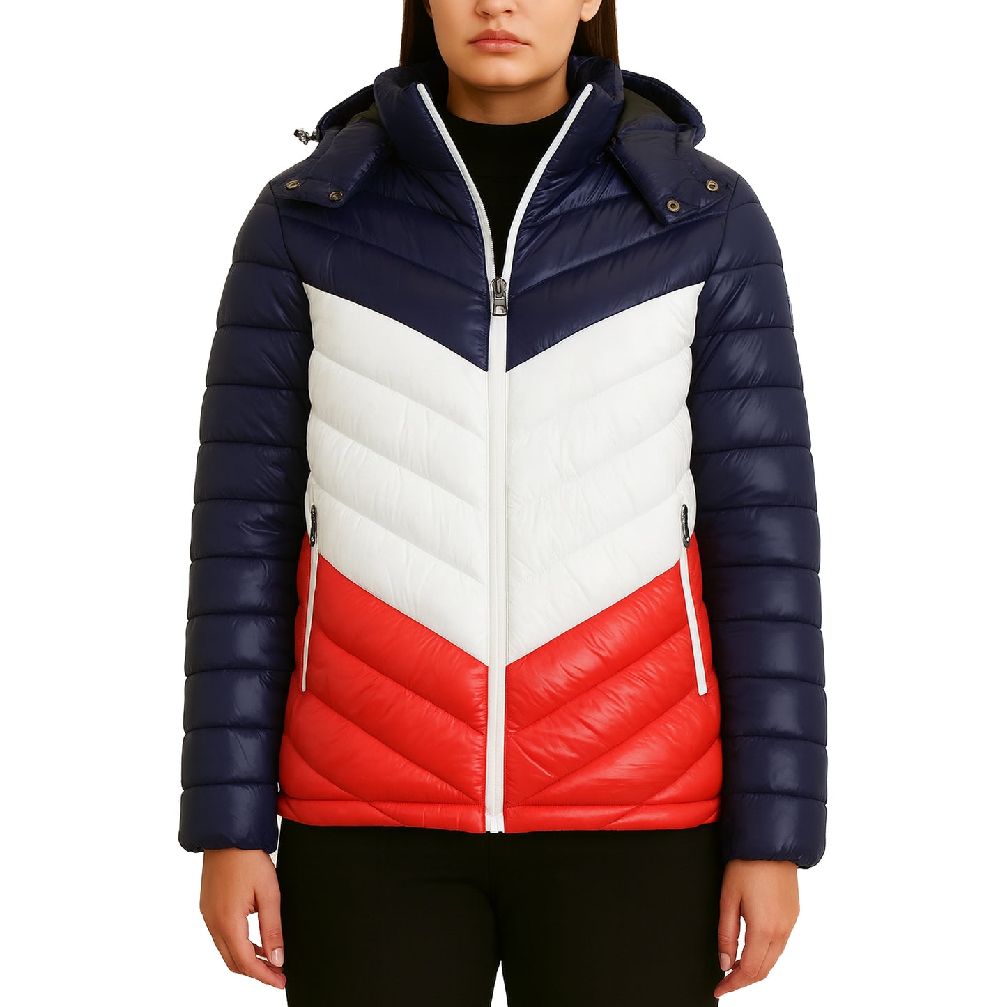 Womens Heavyweight Quilted Hooded Puffer Bubble Jacket (Sizes, S to 2XL)