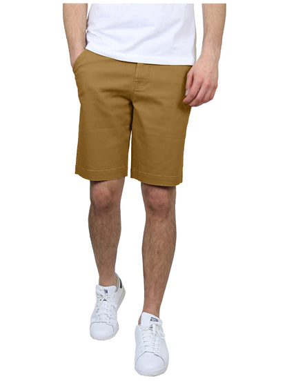Men's 5-Pocket Flat-Front Stretch Twill Chino Shorts (Size 30-42)