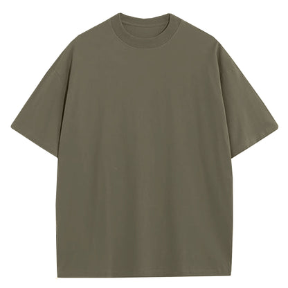 Men's Oversized Heavyweight Cotton Crew Neck Short Sleeve Tshirts Loose Fit Tops (S-3XL)