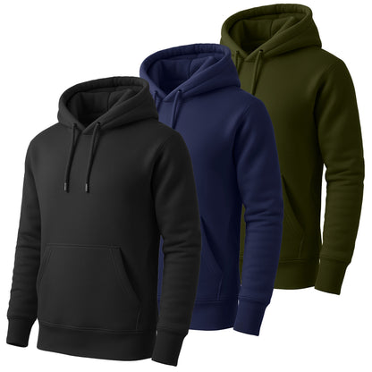 3-Pack Men's Fleece-Lined Pullover Hoodie (Sizes, S-5XL)