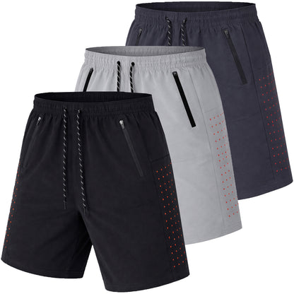 Men's 3-Pack Performance Training Shorts With Zipper Pockets (Sizes, S to 2XL)