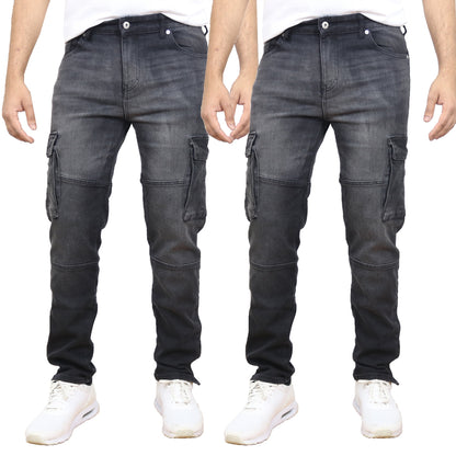 2-Pack Men's Modern Fit Stretch Cargo Pocket Flex Jeans