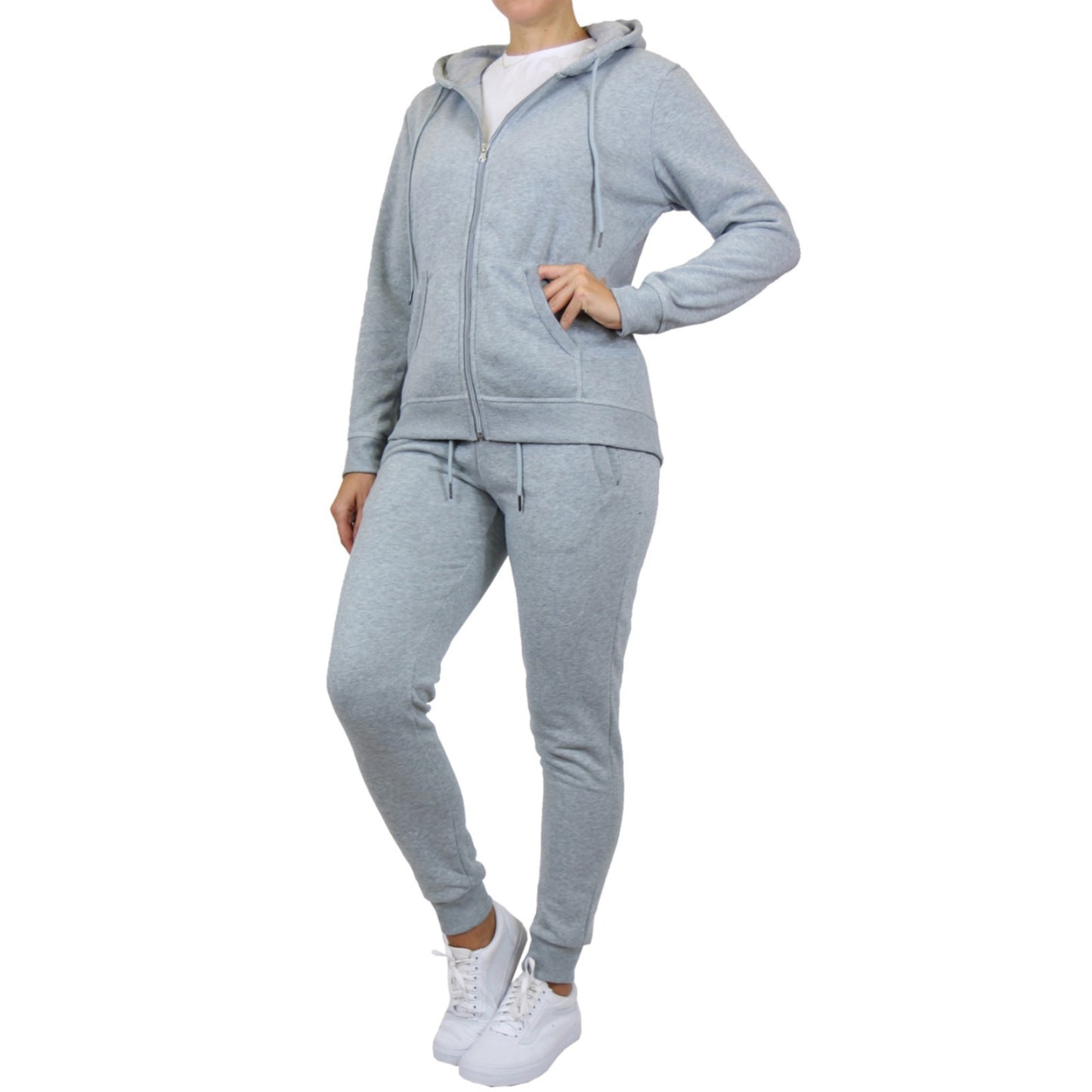 Women's Fleece-Lined Full-Zip Hoodie & Jogger 2-Piece Set