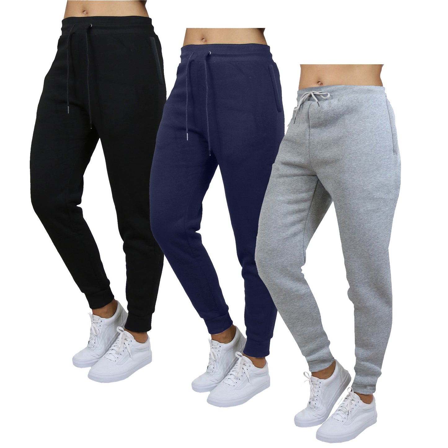 3-Pack Women's Loose Fit Fleece Jogger Sweatpants (S-3XL)