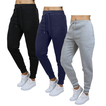 3-Pack Women's Loose Fit Fleece Jogger Sweatpants (S-3XL)