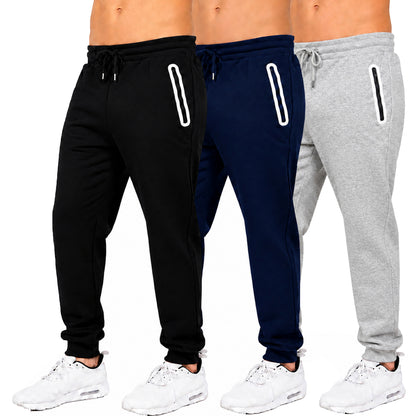 3-Pack Men's Fleece-Lined Jogger With Heat Seal Zipper Side Pockets