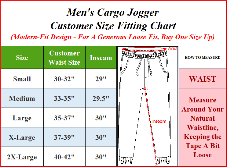 Men's Cotton Flex Stretch Cargo Jogger Pants (Sizes: S-2XL)