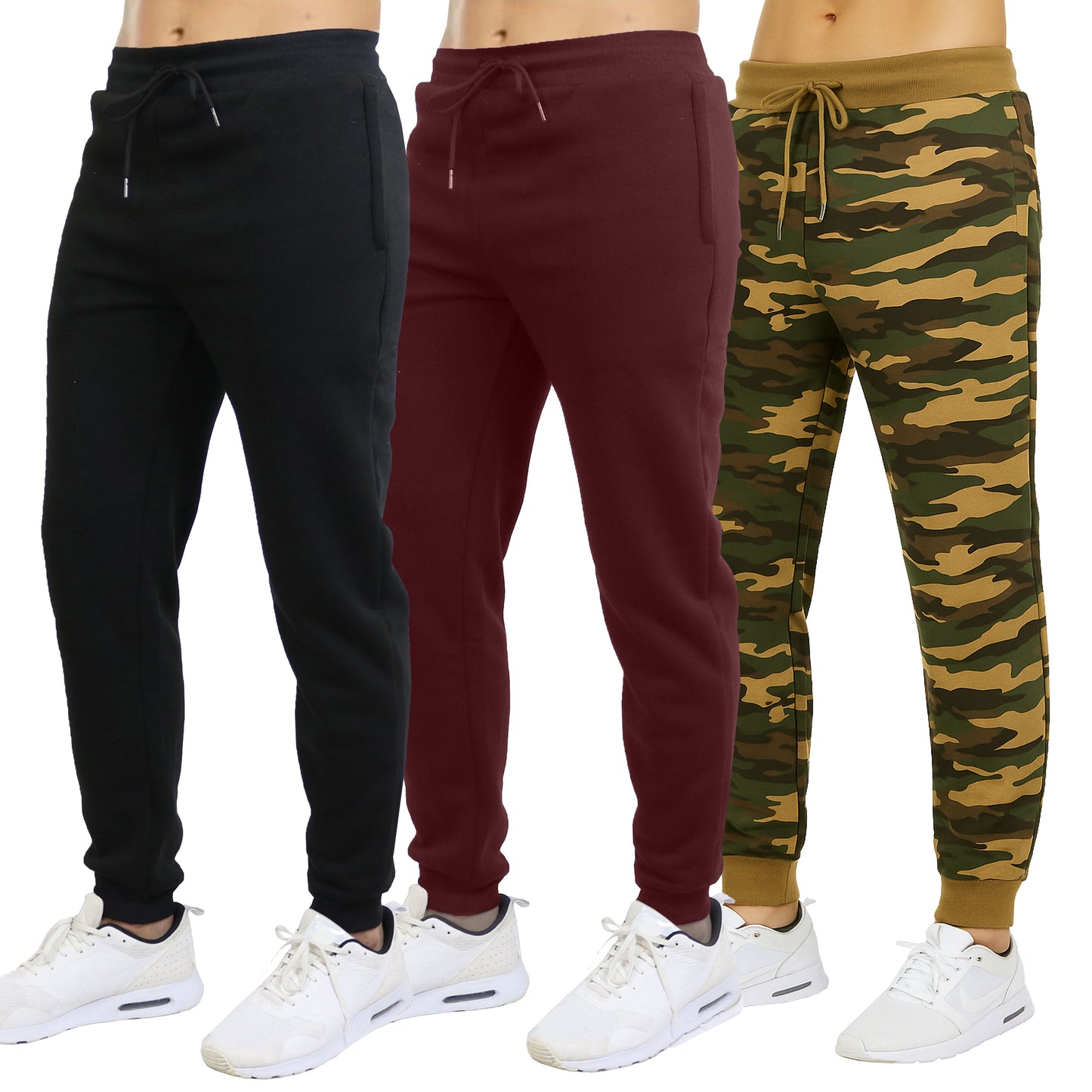3-Pack Mens Slim Fit Fleece Jogger Sweatpants (S-2XL)