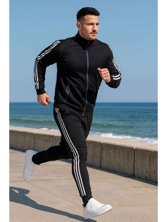 Men’s Tech Fleece Tracksuit Set Full Zip Hoodie and Jogger Pants 2 Piece Outfit (S-3XL)