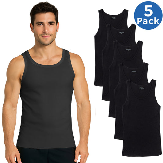 Men’s Ribbed Classic Tank Tops – Soft Cotton Blend (Multipacks)