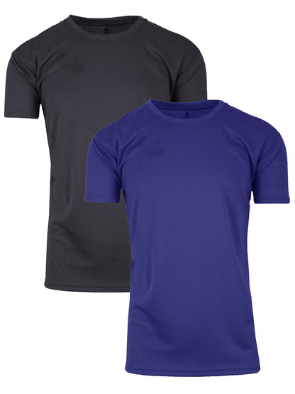 2-Pack Men's Short Sleeve Moisture-Wicking Quick Dry Performance Crew Neck Tee (S-2XL)