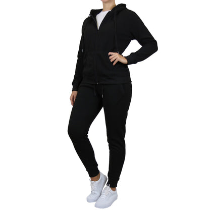Women's Fleece-Lined Full-Zip Hoodie & Jogger 2-Piece Set