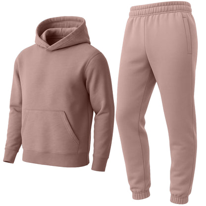 Men’s Heavyweight Soft Fleece Cotton Blend Pullover Hoodie & Sweatpants Jogging Set (S-2XL)